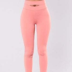 Leggings Pink Salmon Stretch Pants Workout